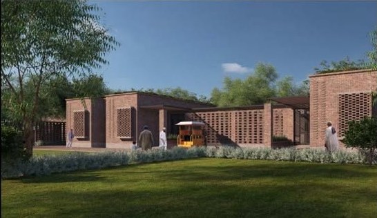 Rendering of the Fatima Hanif Memorial Hospital in Dandi Dara, Pakistan